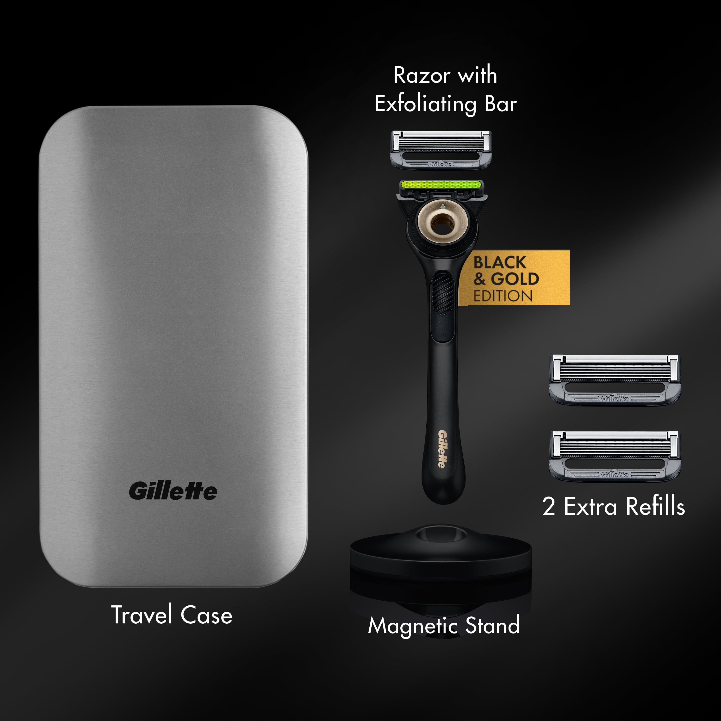 Gillette Labs Black & Gold Editionジレットラボ GilletteLabs Exfoliating Bar Razor Black and Gold Edition (2