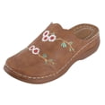 thumbnail image 1 of XIAQUJ Pantoufles Brodées à Bout Bao pour Femmes Grande Taille Bout Rond à Bout Bao Compensées à Porter à l'Extérieur Demi-Mules Antidérapantes Sandales pour Femmes 2024 Brun 7, 1 of 9