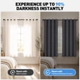 thumbnail image 4 of Blackout Curtains, 52 x 72 inch Blackout Curtains Set of 2 Panels, Thermal Insulated Room Darkening Curtains for Bedroom, Privacy Protection & Noise Reducing, Dark Gray, 4 of 8