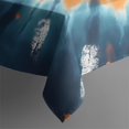 thumbnail image 5 of Orange Blue Tie Dye Spiral Pattern Square Tablecloth,Waterproof Square Table Cover,Wipeable Spillproof Washable Table Cover for Home Kitchen Party Decor 52"x52"(132x132cm), 5 of 6