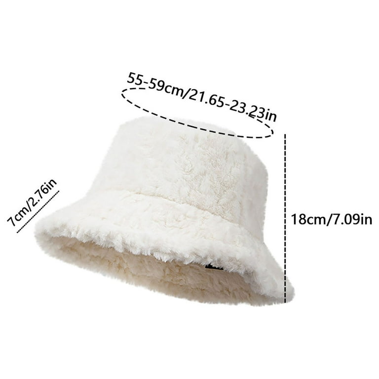 APEXFWDT Womens Bucket Hat, Fuzzy Furry Winter Warm Fisherman Cap
