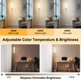 thumbnail image 6 of 69" Floor Lamp, Smart RGBCW LED Corner Lamp with App & Remote Control, 16 Million Colors & 200+ Scene, Music Sync, Timer Setting, 1500 Lumen, Standing Lamp for Living Room, Bedroom, Gaming Room, Gold, 6 of 12