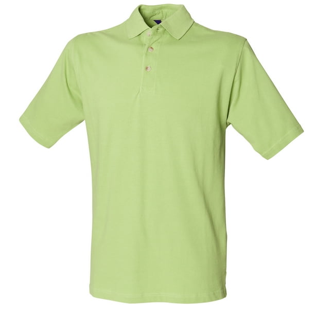 Henbury - Polo Clásico de manga corta con cuello levantado Modelo Stand Up Collar para hombre/caballero - Verano/ Vacaciones/Deporte (Lima)