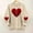 01 Khaki, variant on Women's Oversized Hoodless Sweatshirt with Heart-Shaped Letter Print Round Neck Long Sleeves - Valentine's Day Fashionable Casual Comfort Top