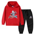 thumbnail image 2 of GD-Clothes Chandail à Capuchon pour Enfants Ultraman Pull Sweat à Capuche Garçons Filles Ensemble de 2 Pcs pour 2-10 Ans Rouge, 2 of 2