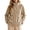 Coffee, variant on Womens Fleece Jackets, Long Sleeve Zip up Stand Collar Stripe Fall Spring Tops Beige Size M