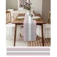 thumbnail image 3 of Pink Grey Stripe Table Runner 72 Inches, Modern Art Horizontal Striped Bed Runner Dresser Scarves Tabletop for Indoor Outdoor Parties/Ceremony/Banquet, 13" x 72", 3 of 8