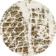 thumbnail image 1 of Ahgly Company Machine Washable Indoor Round Abstract Dark Almond Brown Area Rugs, 4' Round, 1 of 7