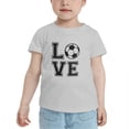 thumbnail image 2 of Soccer Love Cute Toddler T-Shirts for Boys Girls (Gray, Youth L), 2 of 5