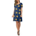thumbnail image 4 of Outfmvch Fall Dresses Womens Dresses Blue Dress Women Summer Short Sleeve Sunflower Printed Pockets Sundress Casual Swing Dress Womens Dresses Navy 2Xl, 4 of 8