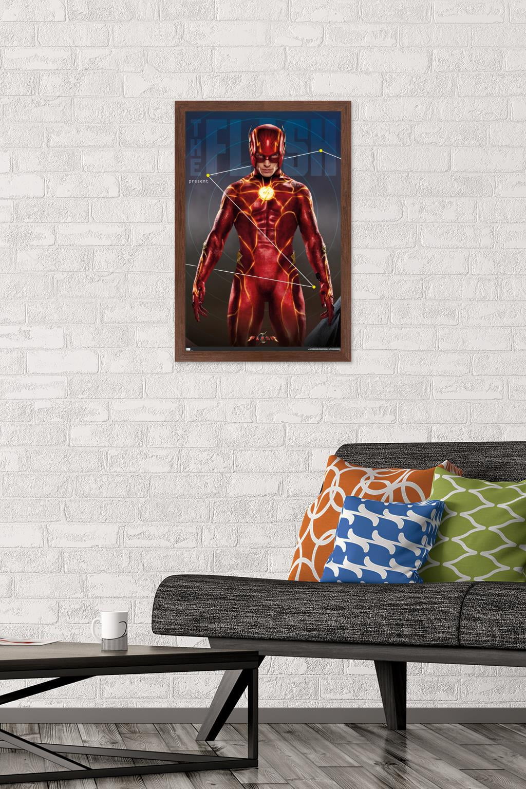 DC Comics Movie The Flash - The Flash Triptych Wall Poster, 14.725" x 22.375" Framed