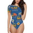 thumbnail image 1 of Fotbe Construction Vehicles Body de Mujer con Cuello Redondo y Mangas Cortas, Sin Mangas Ajustado, Suave, Cómodo y Básico-Small, 1 of 7