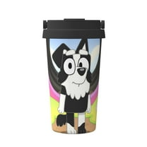 Saiise Bluey Print Travel Coffee Mug 16oz,Insulated Coffee Mug to Go,Reusable Coffee Travel Mug with Seal Lid,Vacuum Stainless Steel Coffee Cups for Hot/Ice Coffee Tea
