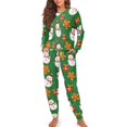 thumbnail image 4 of DISNIMO Women Pajamas Set Snowman Print 2 Piece Long Sleeve Shirt and Long Pants Soft Breathable Lounge Set Crew Neck Sleepwear Fall Outfits Clothes Loungewear, S, 4 of 7