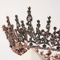 thumbnail image 3 of Corona de reina gótica para mujer, Tiara negra, tocado de corona, desfile de boda y cumpleaños, accesorios para el cabello de Halloween, 3 of 4