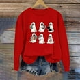 thumbnail image 4 of Deals,GA WEIHUA Halloween Sweatshirts for Women Cute Ghost Reading Books Sweater Pullover Funny Spooky Bookish Shirt 2024 Fall Trendy Long Sleeve Tops,Red,L, 4 of 5