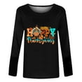 thumbnail image 4 of Yuwull Happy Thanksgiving Shirts for Women, Women's Fashion Printing Classic 3/4 Sleeve T-shirt Round Neck Tops, 4 of 4