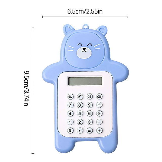 CEHVOM Cute Bear Calculator, Basic Button Battery Powered, Handheld Calculator Schools And Children Can Choose Pink, Yellow, Blue, Cyan And Brown. Clearance