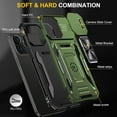 thumbnail image 6 of 15 Pro Max Phone Case for iPhone 15 Pro Max Case,with Camera Cover and Kickstand,[Heavy Duty Shockproof Case][Military-Grade Drop Protection] for iPhone 15 Pro Max Case Army Green, 6 of 12