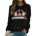 thumbnail image 4 of Women Sweatshirt Merry Christmas Round Collar Long Sleeve Print Easy Top Pullover, 4 of 7