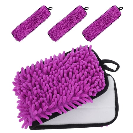 TABLZONE 4-Pack Reusable Chenille Mop Pads for Wet and Dry Cleaning Dusting and Floor Care