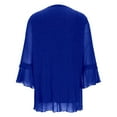 thumbnail image 4 of Womens Sparkly Sequin Tops 3/4 Sleeve V-Neck Glitter Party Dressy Blouse (Blue M), 4 of 4