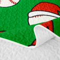 thumbnail image 5 of Manfei Cartoon Baseball Twin Quilt Set, Merry Christmas Twin Coverlet Set, Vivid Green Red, Black Reversible 2 Pieces, 1 Bedspread and 1 Pillowcase, 5 of 7