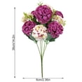thumbnail image 2 of Ramo de flores artificiales hogar hotel tela de seda decoración floral fiesta de boda flor falsa, rosa roja 2 piezas Vogacara ZHF0579-02, 2 of 6