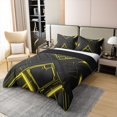 thumbnail image 3 of Erosebridal Gradient Square 100% Cotton Duvet Cover Full Size, Abstract Line Bedding Sets Full Size, Geometry Striped Decor, Reversible（No Comforter）, 3 of 6