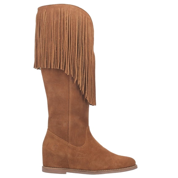 Dingo Womens Hassie Fringe Round Toe Pull On  Tall Boots