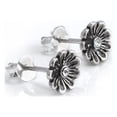 thumbnail image 3 of Silverly Womens 925 Sterling Silver Cubic Zirconia CZ Flower Stud Earrings, 3 of 6
