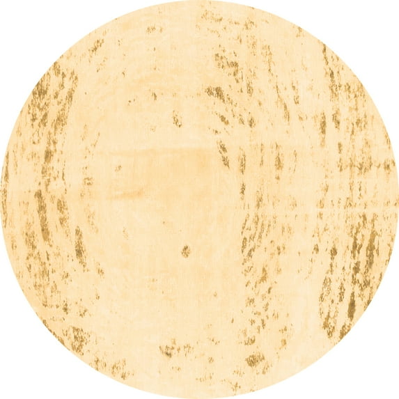 Ahgly Company Indoor Round Abstract Brown Modern Area Rugs, 6' Round