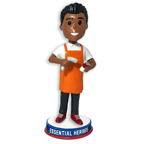 Grocery Store Clerk Warehouse Worker Essential Heroes Bobblehead Male Dark Skin