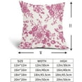 thumbnail image 5 of Hot Pink and Cream Floral Pillow Covers 16x16 Inch Set of 2 Vintage Floral Throw Pillow Covers Chinoiserie Flower Pillowcases Rustic Farmhouse Cotton Linen Cushion Covers for Couch Bed Sofa Decor, 5 of 6