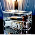 thumbnail image 2 of Cotton Swab Organizer Acrylic Material Dustproof Cosmetic Storage Box With Lid Makeup Holder Cotton Pad Container, 2 of 5