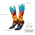 thumbnail image 4 of JUNZAN Colorful Paint Print Pattern Fun Novelty Knee Warmer High Socks, 4 of 6