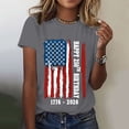 thumbnail image 2 of MEICHEN 250th Anniversary of The States Women's T Shirt Round Neck T Shirt with American Flag Design Cotton Top for July 4 Summer 4th of July Tops, 2 of 5