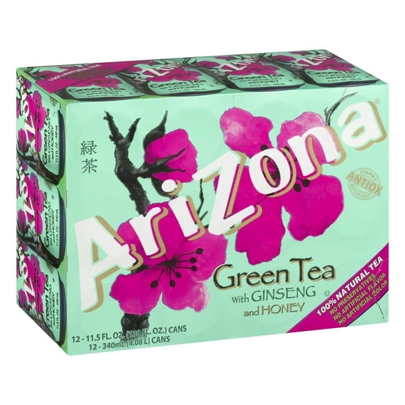Arizona Green Tea with Ginseng and Honey, 11.5 Fl Oz Cans (12pk)