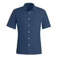 thumbnail image 3 of KaLI_store Shirts for Men Mens Short Sleeve Dress Shirts Regular Fit Business Casual Button Down Shirt Navy,XXL, 3 of 5