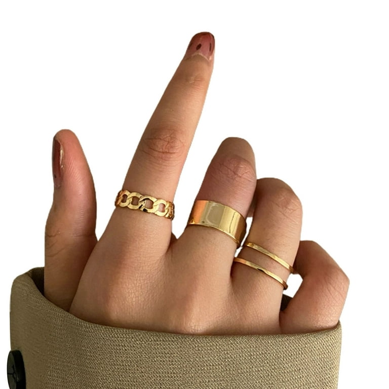 Ring for Wear Finger Resistant 3Pcs Exquisite Stackable Alloy Mid Party Rings Women