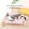 thumbnail image 3 of Cama Tipo Hamaca para Gatos y Perros, Hamaca de Madera para Gatos, Cama de Refrigeración Elevada, Cama para Mascotas Portátil Desmontable para Interiores y Exteriores, Adecuada H, 3 of 5