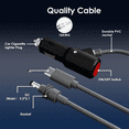 thumbnail image 3 of Cable de Alimentación de CC para Mini, Cable de Extensión Impermeable, Mini USB C, 12-20 V, Enchufe para Encendedor de Cigarrillos y CC de 5 M, 3 of 5
