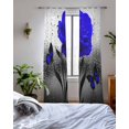 thumbnail image 3 of Blue Rose Sheer Curtains 63 Inch Length 2 Panels Set for Living Room/Bedroom, Flower Raindrops Butterfly Grey Art Kitchen Curtains Grommet Semi-Sheer Curtains Drapes Voile Window Treatments 42"x63"x2, 3 of 7