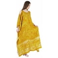 thumbnail image 2 of Moomaya Boat Neck Caftan Rayon Cover Up Printed Cold Shoulder Kaftan Maxi Dress, 2 of 7