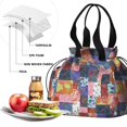 thumbnail image 4 of Boho Bohemia Flower Drawstring Lunch Bag Women - Drawstring Lunch Bag Insulated for Work Office - Stain-Resistant Large Lunchbags for Women with Multi-Pockets, 4 of 6