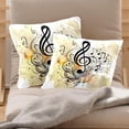 thumbnail image 2 of 2 Pack Throw Pillow Covers Music Note Staff Print Decorative Pillow Cases Home Decor Square 18x18 Inches Pillowcases, 2 of 7
