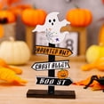 thumbnail image 3 of Harpily Desktop Decor Wooden Halloween Pumpkin Festive Atmosphere Decoration Table Card Decorations Creative Halloween Decorations., 3 of 3
