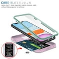thumbnail image 4 of iPhone 11 Case,Dteck Shockproof Rubber Slide Camera Lens Protection Hybrid PC Ring Holder Kickstand Card Slot Design Cover For Apple iPhone 11 6.1-inch,Green+Pink, 4 of 9
