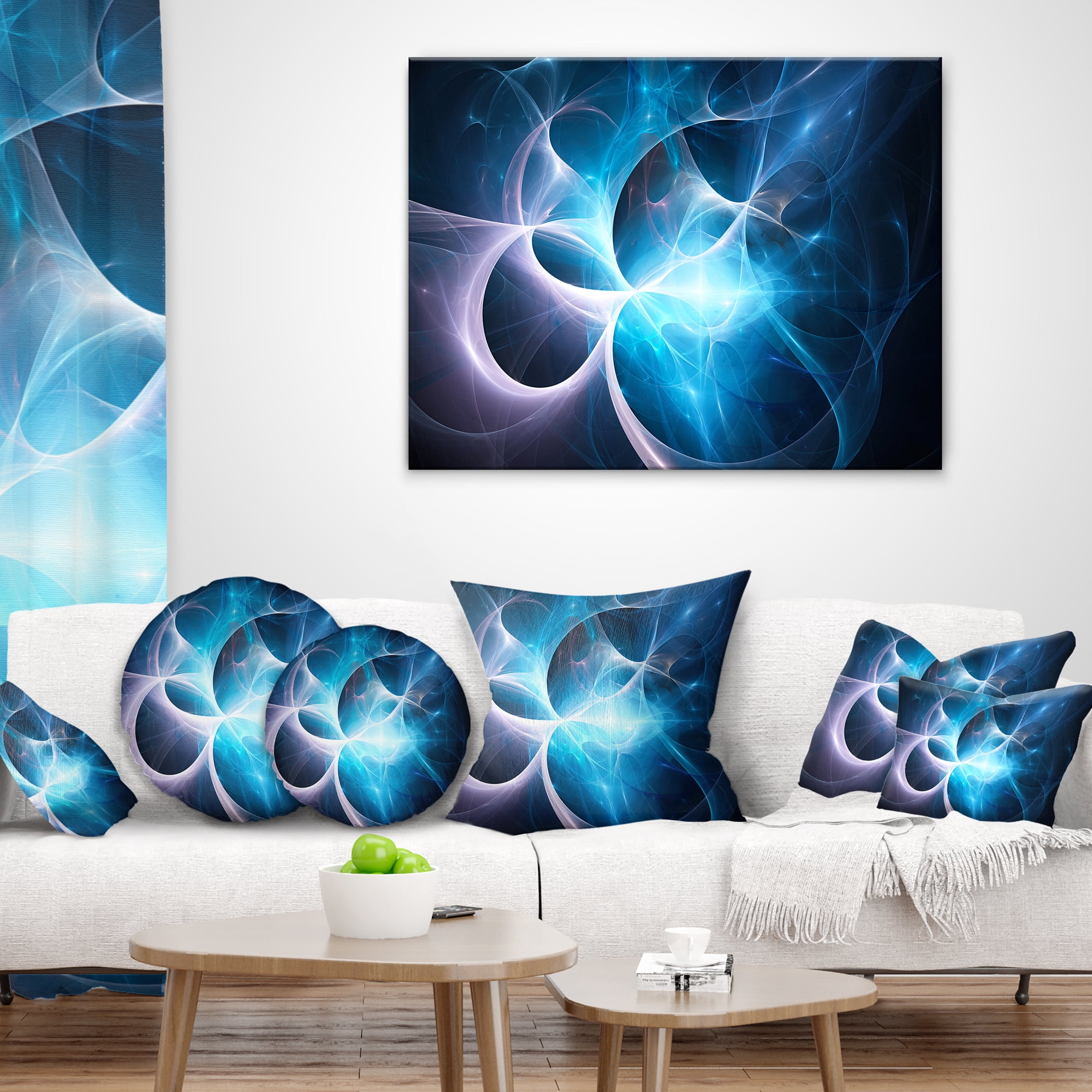 Designart Colorful Star Nebula. Distant magnificent galaxy - Graphic Throw Pillow - 18x18