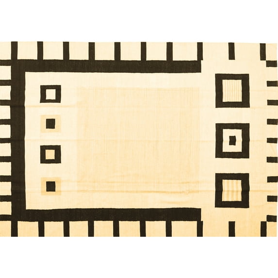 Ahgly Company Indoor Rectangle Abstract Brown Contemporary Area Rugs, 7' x 9'